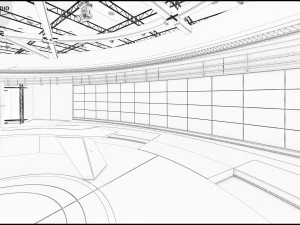 Virtual TV Studio News Set 31 3D Model