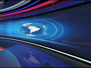 Virtual TV Studio News Set 31 3D Model