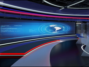 Virtual TV Studio News Set 31 3D Model
