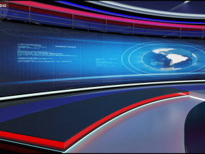 Virtual TV Studio News Set 31 3D Model