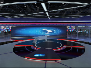 Virtual TV Studio News Set 31 3D Model