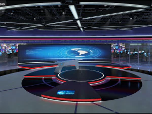 Virtual TV Studio News Set 31 3D Model