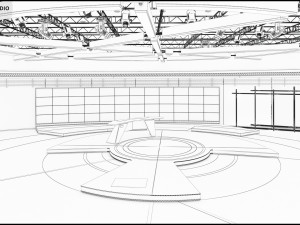 Virtual TV Studio News Set 31 3D Model