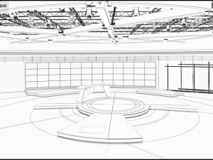 Virtual TV Studio News Set 31 3D Model