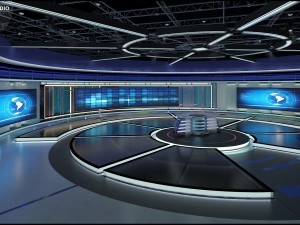Virtual TV Studio News Set 31 3D Model