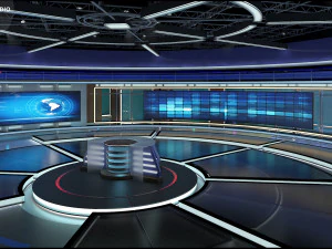 Virtual TV Studio News Set 31 3D Model