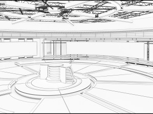 Virtual TV Studio News Set 31 3D Model