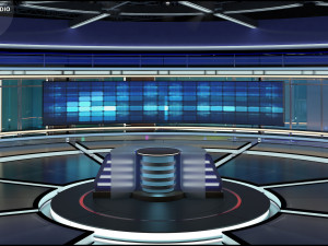 Virtual TV Studio News Set 31 3D Model