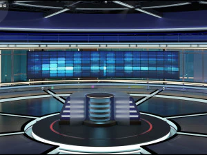 Virtual TV Studio News Set 31 3D Model