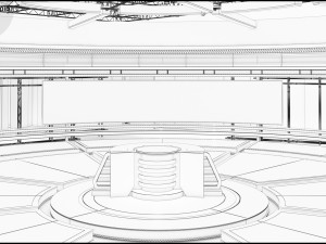 Virtual TV Studio News Set 31 3D Model