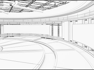 Virtual TV Studio News Set 31 3D Model