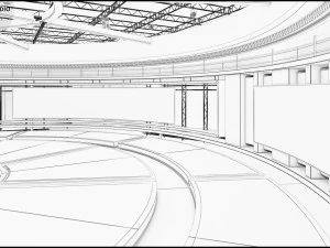 Virtual TV Studio News Set 31 3D Model