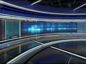 Virtual TV Studio News Set 31 3D Model