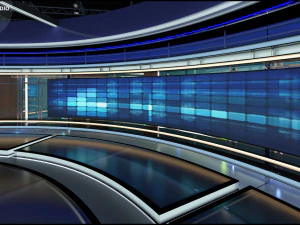 Virtual TV Studio News Set 31 3D Model