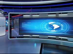 Virtual TV Studio News Set 31 3D Model