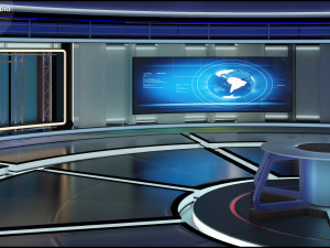 Virtual TV Studio News Set 31 3D Model