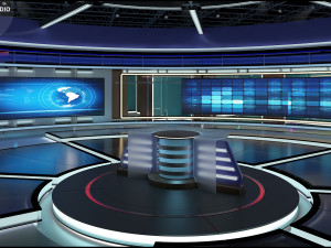 Virtual TV Studio News Set 31 3D Model