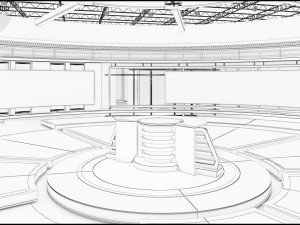 Virtual TV Studio News Set 31 3D Model