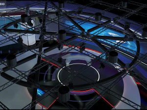 Virtual TV Studio News Set 31 3D Model