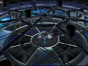 Virtual TV Studio News Set 31 3D Model