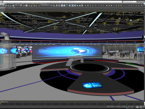 Virtual TV Studio News Set 31 3D Model