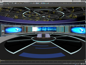 Virtual TV Studio News Set 31 3D Model