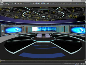Virtual TV Studio News Set 31 3D Model
