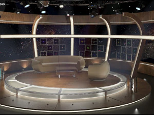 Conjunto de bate-papo do est&uacute;dio de TV virtual 20 Modelo 3D