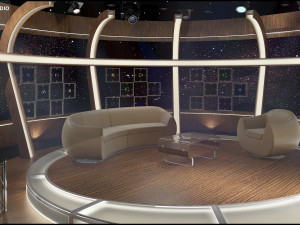Virtual TV Studio Chat Set 20 3D Model