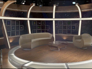 Conjunto de bate-papo do est&uacute;dio de TV virtual 20 Modelo 3D