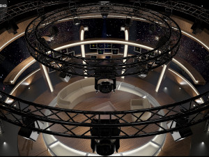 Virtual TV Studio Chat Set 20 3D Model