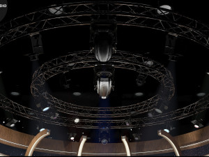 Virtual TV Studio Chat Set 20 3D Model
