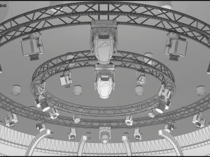 Virtual TV Studio Chat Set 20 3D Model