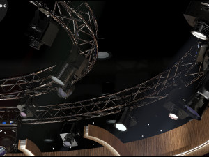 Virtual TV Studio Chat Set 20 3D Model