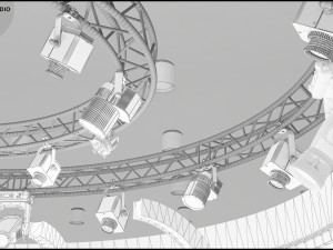 Virtual TV Studio Chat Set 20 3D Model