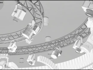 Conjunto de bate-papo do est&uacute;dio de TV virtual 20 Modelo 3D