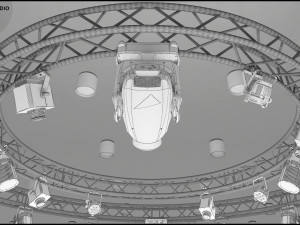 Virtual TV Studio Chat Set 20 3D Model