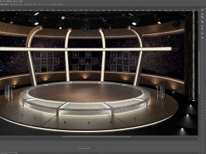 Virtual TV Studio Chat Set 20 3D Model