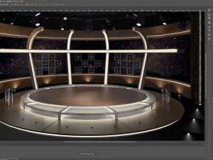 Conjunto de bate-papo do est&uacute;dio de TV virtual 20 Modelo 3D