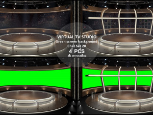 Virtual TV Studio Chat Set 20 3D Model