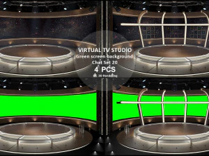 Conjunto de bate-papo do est&uacute;dio de TV virtual 20 Modelo 3D