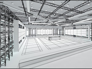 Virtual TV Studio News Set 8 Model 3D