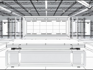 Virtual TV Studio News Set 8 Model 3D