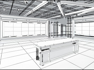 Virtual TV Studio News Set 8 Model 3D
