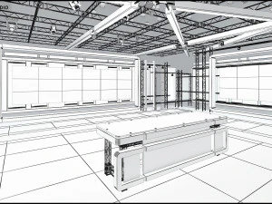 Virtual TV Studio News Set 8 3D Model