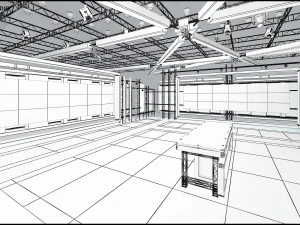 Virtual TV Studio News Set 8 3D Model