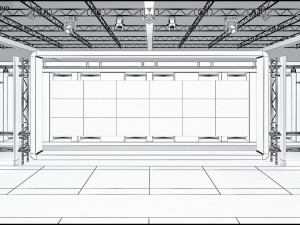 Virtual TV Studio News Set 8 Model 3D