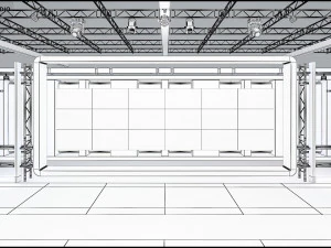 Virtual TV Studio News Set 8 3D Model