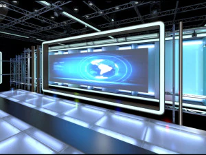 Virtual TV Studio News Set 8 3D Model
