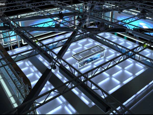 Virtual TV Studio News Set 8 3D Model